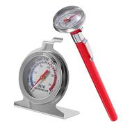 GOOHOCHY 2 Pezzi Termometro Istantaneo Acciaio Inossidabile per Bbq e Forno Misuratore Temperatura per Alimenti con Sonper Carne Latte e Bevande per Uso