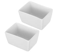 GOOHOCHY 2 Pezzi Zuccheriera Rettangolare in Ceramica Bianca 170ml Porta Bustine di Zucchero e Piccolo Contenitore per Zollette, per Cucina e Stazione Caffè