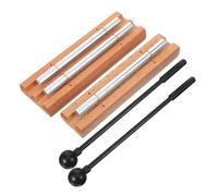 GOOHOCHY 2 Set Strumenti Percussione Legno con Mazzuolo Campanelli Mano per Meditazione Yoga e Pratiche di Mindfulness Tonalità Chiare e Risonanti per Lezioni e Spettacoli Musicali