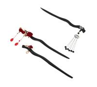 GOOHOCHY 3 Pezzi Chinese Style Hairpin in Wood With Flower And Lock Tassel Smooth Polished Updo Hair Sticks For Women Elegant Buns Holders For Traditional Hanfu And Festive Hairstyles
