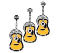 GOOHOCHY 3 Pezzi Enamel Guitar Pin Retrò a Forma di Chitarra in Lega Gialla, Spille da Abito per Feste e Look Moda Punk