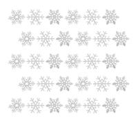 GOOHOCHY 30 Pezzi Embroidered Iron On Patch Motivo Fiocchi di Neve Argento, Toppe Resistenti per Abbigliamento e Scatole Regalo, per Lavori Manuali e Personalizzazioni DIY