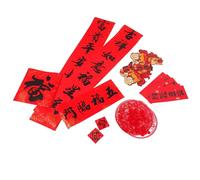 GOOHOCHY 32 Pezzi Decorazioni Capodanno Cinesi Fu Adesive Banner Porta Simboli Fortuna Festa Primavera