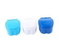 GOOHOCHY 3pezzi Scatola Per Dentiera Filtri Per Apparecchi Dentali Accessori Per Orale Resistente Blu Scuro