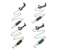 GOOHOCHY 4 Fishing Alarm Swingers Silent No-light Carp Bite Indicators With Weather-resistant Chain Tensioners For Outdoor River Anglers