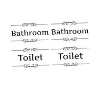 GOOHOCHY 4 Pezzi Adesivi Pvc Per Porte Bagno Decorativi Muri Wc Fai Da Te Adesivi Carta Per Centro Commerciale Ristorante Caffè