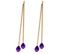 GOOHOCHY 4 Pezzi Bacchette per Marimba in Legno Testa in Filato e Manico in Acrilico, Durezza Equilibrata, Porpora, per Glockenspiel, Musicisti Intermedi, Prove D'ensemble e Live