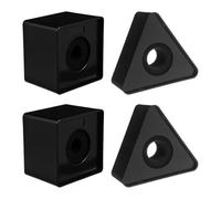 GOOHOCHY 4 Pezzi Microphone Logo Flags Triangle Square Mic Flag Stations For Handheld Microphones Portable Interview Logo Cubes For Media Reporting