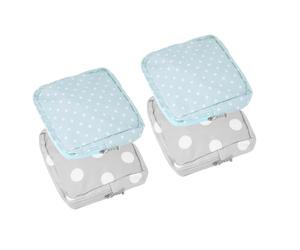 GOOHOCHY 4 Pezzi Sanitary Pouch With Dot Pattern Portable Menstrual Pad Organizer For Travel School And Office Stylish Multi Compartment Pad Holder For Purse