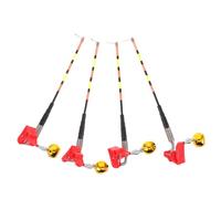 GOOHOCHY 4 Pezzi Sensori di Morso Sensibili con Allarme LED Lampeggiante per Canna Indicatori di Morso Notturni per Pesca a Pesci Grossi e Ghiaccio Allarmi Galleggianti Compatibili con Vari