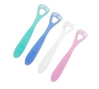 GOOHOCHY 4pezzi Spazzole Per Lingua Silicone Strumenti Per Pulizia Della Lingua Per Adulti e Ragazzo Ragazza Sicuri e Duraturi Colori Casuali Rimuovono Alito Cattivo e Placca Efficacemente