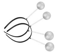 GOOHOCHY 5 Pezzi Fascia per Chioma Argento per Feste a Tema Marziano Antenna, Comoda e Resistente in Plastica e Schiuma, per Occasioni Festive e Costumi di Halloween