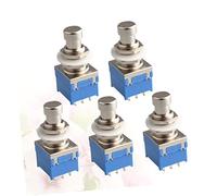 GOOHOCHY 5 Pezzi Interruttore Per Effetti Per Chitarra in Metallo a 9 Pin True Bypass Per Chitarra Elettrica Stomp (blu)