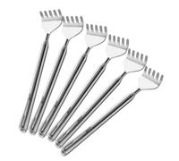 GOOHOCHY 6pezzi Grattaschiena Portatile Telescopico Strumento per Grattare la Schiena Grattaschiena Manuale in Acciaio Inox Resistente e Pratico per Uso Quotidiano e Viaggi