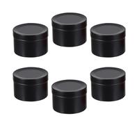 GOOHOCHY Barattoli per Candele in Alluminio 50ml, Set da 6 Vasetti Vuoti Coperchio Antisporco, Contenitori per Cosmetici e Balsamo, Adatti per Candele Fai da Te e Piccoli Oggetti, per Uso