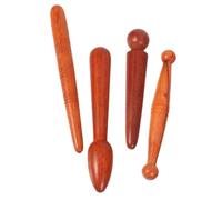 GOOHOCHY Bastoni Massaggiatori in Legno per Massaggio a Punto di Agopuntura Set 4 Pezzi Sollievo Dalla Fatica, Uso Tradizionale a Casa per Collo, Piedi e Mani