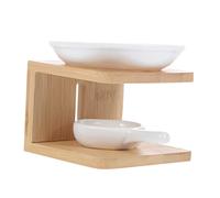 GOOHOCHY Bruciatore Di Incenso Da Tavolo in Bambù a Mezzaluna, Scaldacera Per Lumini Da Tè e Diffusore Di Oli Essenziali, Decorazione Aromaterapia Per Casa, Sala Yoga e Meditazione