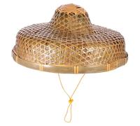 GOOHOCHY Cappello da Pescatore in Bambù Antipioggia, Design Intrecciato Manuale, Accessorio per Escursionismo e Feste all’Aperto, 36,5 cm