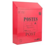 GOOHOCHY Cassetta Postale in Metallo con Serratura, Cassettina dei Suggerimenti D’epoca, Grande Capacità per Uso Ufficio e Famiglia, Montata a Parete, Resistente per Esterni, Colore Rosso