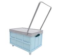 GOOHOCHY Cestino Portaoggetti Borsa Portaoggetti Con Ruote Contenitore Stoccaggio Mobile Con Ruote Pieghevole Portarifiuti Con Wheels Per Cestino Plastica Blu