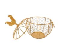 GOOHOCHY Cesto Portauova in Ferro Dorato con Coperchio e Manico Organizer da Cucina e Centro Tavola Rustico per Uova Frutta Pane e Snack Contenitore Decorativo Multifunzionale per Ripiani e