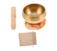 GOOHOCHY Ciotola Sonora Nepalese in Rame 8cm Bastoncino e Set Di Accessori Per Yoga, Meditazione e Preghiera Campana Tibetana Buddista Portatile Per Rilassamento e Pratiche Spirituali