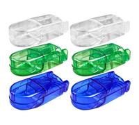 GOOHOCHY Divisore Pastiglie 6 Pezzi in Plastico e Acciaio Inossidabile Scanalatura a V e Tacca Antiscivolo per Tagliare Vitamine e Pillole Comodamente