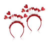GOOHOCHY Fascia per Chioma a Forma di Cuore 2 Pezzi in Feltro Rosso per San, Non Si Deforma Né Scolorisce, per Feste e Costumi