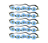 GOOHOCHY Fascia per Chioma Blu 5 Pezzi Girasoli in Stile Bohémien per Eventi a Tema Spiaggia e Spettacoli di Cheerleader