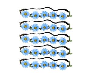 GOOHOCHY Fascia per Chioma Blu 5 Pezzi Girasoli in Stile Bohémien per Eventi a Tema Spiaggia e Spettacoli di Cheerleader