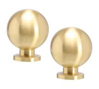 GOOHOCHY Maniglie Dorate in Ottone 2 Pezzi Pomelli per Cassetti e Armadietti Adatti a Camera da Letto e Credenza