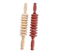 GOOHOCHY Massaggiatore Muscolare Portatile in Legno 2 Pezzi 9 Rulli Rotanti Maniglie Antiscivolo Per Massaggio Mani, Gambe e Corpo Per Tessuti Profondi e Modellante Corpo