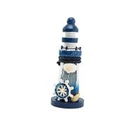 GOOHOCHY Ornamento Del Faro in Legno Stile Mediterraneo Statua Del Faro Dell'oceano Decorazione Casa Unica Ornamento Mare