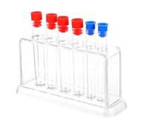 GOOHOCHY Portaprovette in Plastica 6 Scomparti Resistente alla Corrosione Supporto per Tubo di Test per Ricerca Scientifica Istituto 6.69X5.12X1.97In Colore Casuale