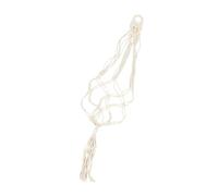 GOOHOCHY Portavasi Intrecciato a Mano in Macramè Bianco 98 Cm, Appendino da Parete per Ukulele e Vaso di Fiori, Supporto Decorativo in Cotone e Lino per Arredo Casa e Giardino