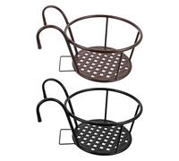 GOOHOCHY Portavasi per Piante da Balcone in Metallo Resistente, Set 2 Pezzi Supporto Sospeso per Ringhiera, Portafiori da Interno ed Esterno per Decorazione Casa e Giardino