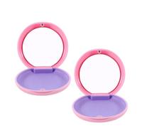 GOOHOCHY Scatola Porta-protesi Dentaria 2 Pezzi con Specchio, Custodia Portatile Compatta per Apparecchi Ortodontici, Protezione Sicura per Viaggi e Uso Domestico