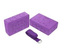 GOOHOCHY Set Blocchi Yoga in Schiuma EVA Antiscivolo 9X6X3 con Cinghia per Pilates e Stretching Mattoni ad Alta Densità per Stabilità e Flessibilità Accessori per Principianti e Supporto