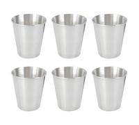 GOOHOCHY Set di 6 Bicchieri per Liquori in Acciaio Inossidabile da 70ml, Resistenti e Facili da Riporre, per Uso Domestico in Hotel