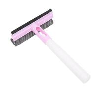 GOOHOCHY Spruzzatore e Tergivetro per Finestre Multiuso Pulizia Doppia Faccia con Spugna e Raschietto Manico Antiscivolo per Bagno Vetri e Piastrelle Colore Rosa