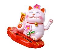 GOOHOCHY Statua Gatto Fortuna Solare Waving in Plastica Resistente per Cruscotto Auto e Decorazione Interni Simbolo Tradizionale di Prosperità e Buona Sorte per Veicoli e Ambienti Vari