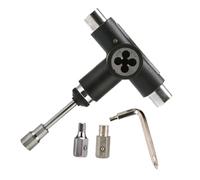 GOOHOCHY Strumento Skateboard T Multifunzionale Portatile Attrezzo One in Acciaio e ABS per Riparazione e Pulizia Cuscinetti Compatibile con Skateboard Longboard e Cruiser Nero