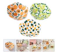 GOOHOCHY Supporti per Ciotole per Microonde Set da 3 Pezzi Portaciotole Antiscivolo Resistenti al Calore Rivestimento Isolante Copriciotole Riutilizzabili Fantasia Frutta per Protezione