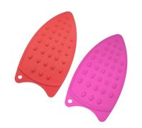 GOOHOCHY Tappetino in Silicone Resistente al Calore per Ferro da Stiro 2 Pezzi, Protezione Termica Antiscivolo Superficie a Puntini, per Tavolo da Pranzo