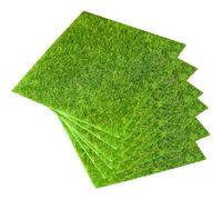 GOOHOCHY Tappeto Prato Finto 6 Pezzi in PVC Resistente all'Usura Forma e Colore Realistici per Micro Paesaggi e Decorazioni DIY Esterno