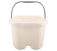 GOOHOCHY Vasca per Pediluvio con Massaggio e Coperchio in Plastica Bianca Resistente e Portatile Altezza 24cm per Spa a Casa e Uso Familiare