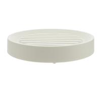 GOOHOCHY Vassoio Mobile Rotondo Bianco con Ruote Nascoste, per Vasi 25,50cm | Pp, Gomma e Acciaio, Struttura Robusta e Raccolta Acqua, per Giardinaggio con Vasi e Piante in Vaso