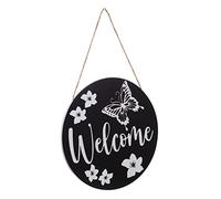GOOHOCHY Welcome Butterfly Garden Iron Art Hanging Sign Delicate Porch Decor for Home Entryway And