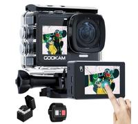 GOOKAM Go7 Action Cam 4K Doppio Schermo 20MP WiFi 40M Fotocamera Subacquea EIS Stabilizzazione Videocamera 170° Grandangolare, 2.4G Telecomando, 2 * 1350mAh Batterie, Kits di Accessori