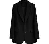 Goolecrimp Blazer Monopetto da Donna in Stile Classico retrò con Revers Elegante Blazer Leggero Ampio E Casual da Ufficio (Nero,XXL)